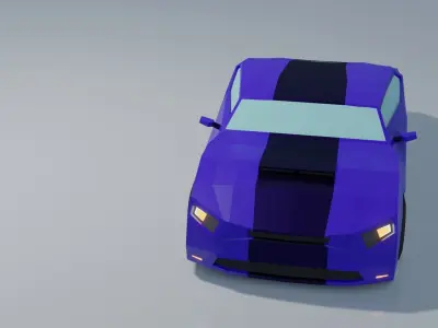 Sports car low poly Low-poly 3D model