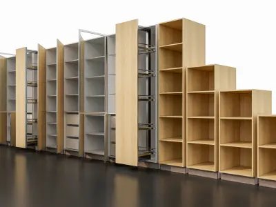 Kitchens and closets library of dynamic blocks Kitchen cabinet Low-poly 3D model