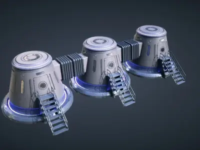 Mars KitBash - Capsule Low-poly 3D model