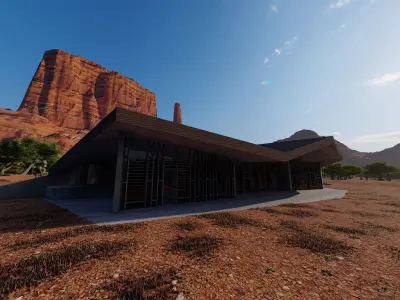 Forest villa-Casa Scene-Modern Villa 3D model