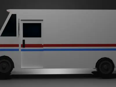 mail truck Low-poly 3D model