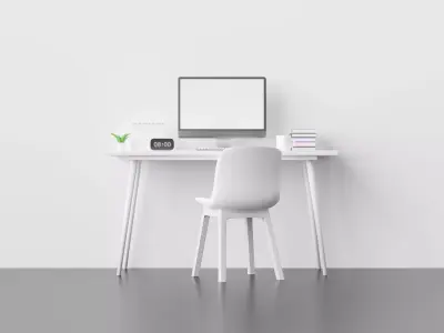 Workkspace desk and chair mockup 3D model