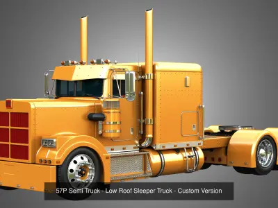 57P Semi Trucks - Custom Semi Trucks  2 in 1 3D Model Collection