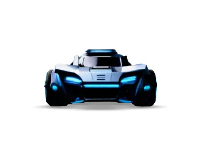 Futuristic SciFi Police Car Low-poly 3D model