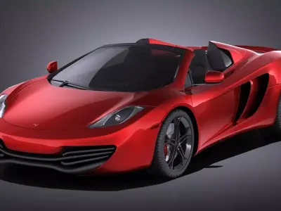 Mclaren MP4 12C Spider 2014 VRAY 3D model