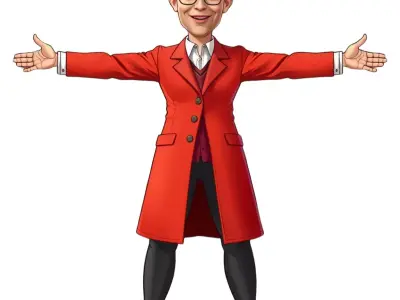 Chic Red Coat Character model pack Low-poly 3D model