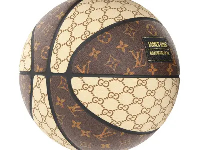 louis vuitton and gucci basketball 3D model