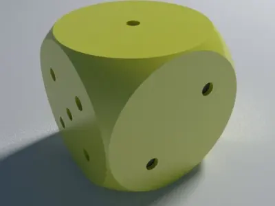 Dice model with holes 3D model