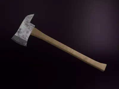 Low Poly Axe Game Ready Blender Unity Unreal Low-poly 3D model