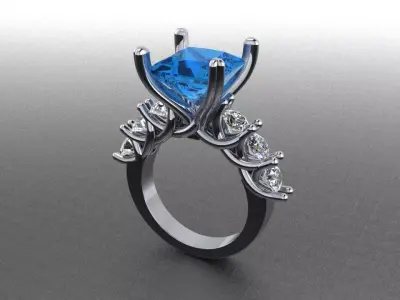 Ring 4 topaz engagement 3D print model