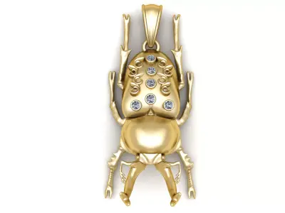 SCARAB BEETLE INSECT PENDANT 3D PRINTABLE MODLE  3D print model