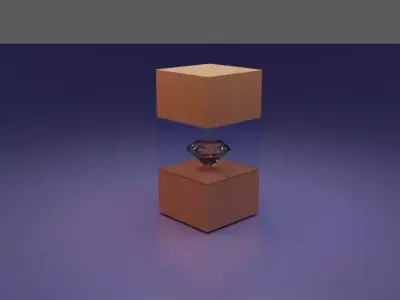 Wooden decoration with diamond inside for blender animated Free low-poly 3D model