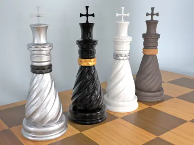 King 3D Luxury Chess Pieces 3D Print Model 3D print model