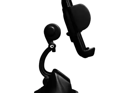 Modern Car Phone Holder with Smartphone Low-poly 3D model