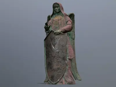 angel statue Low-poly 3D model