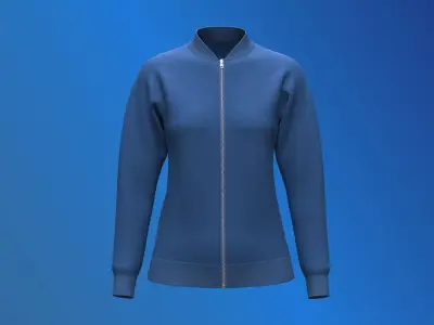 Raglan Fashion Casual Slim Sports Rib Jacquard Zipper Jacket 3D model