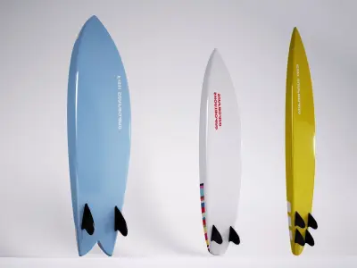 surfboard Low-poly 3D model