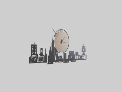 Cityscape Wall Clock model 3D model