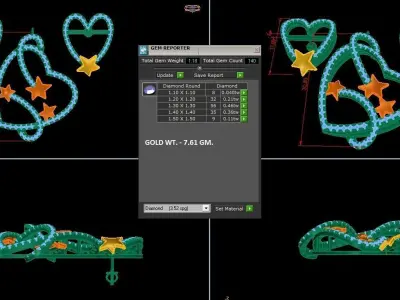 Pendant Earrings combo - 1154 3D print model