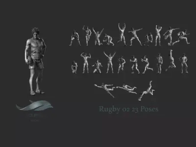 Rugby Poses 02 3D print model