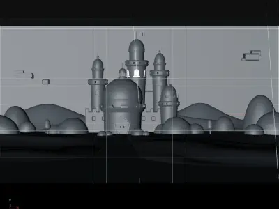 cartoon castle 3D model