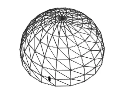 Dome wire-frame structure with Diagonal reinforcement v2 3D model