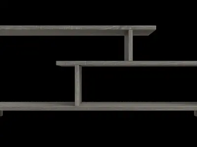 Mid Century Modern Amber Asymmetrical Tv Stand Low-poly 3D model