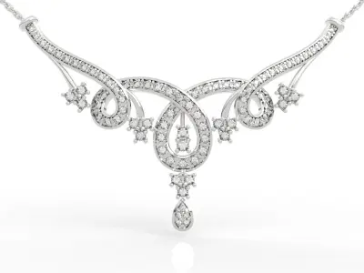 Royal Crown Diamond Necklace 3D print model