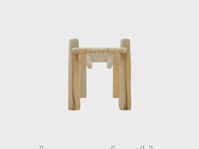 Rustic Wooden Bridge for Nature Trail Simulations Low-poly 3D model