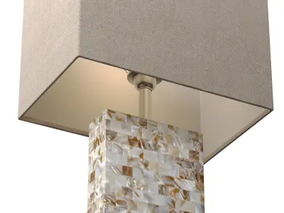 Mother Pearl Nacre Seashell Crystal Mosaic Nightstand Table Lamp 3D model