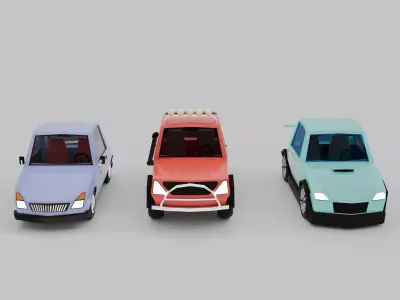 Low Poly Cars Collection Low-poly 3D model