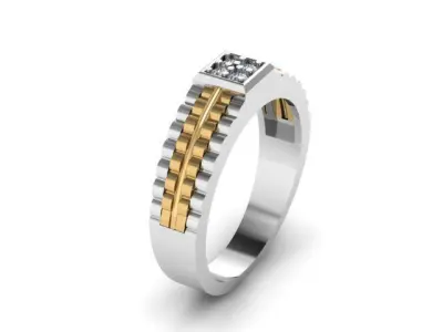 men wedding ring for daimonds 3D print model