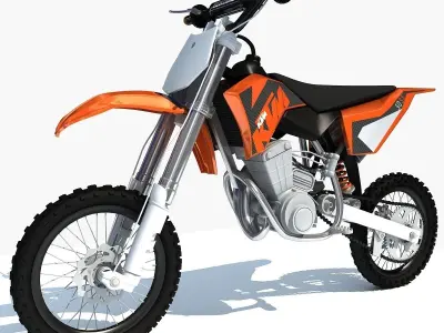 Orange KTM Motocross Bike 3D model
