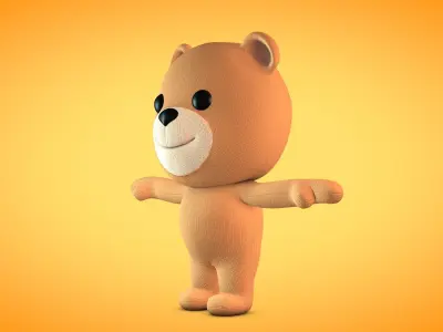 Teddy Baby Bear Low-poly 3D model
