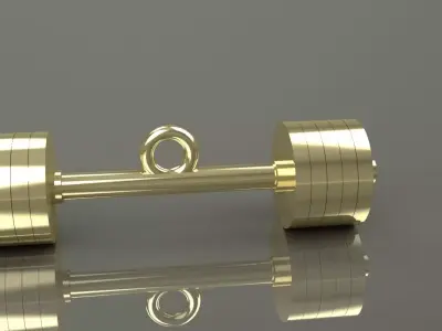 Barbell Pendant Gold Silver Luxury Weightlifting Jewelry  3D print model