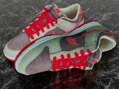 NIKE DUNK 3D SHOES - RED Low-poly 3D model