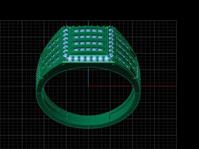 Print Ready STL 3DM  Gents Rings Diamond Men Ring  3D print model 14