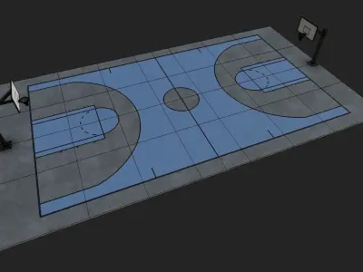Basketball Court Pack Low-poly 3D model