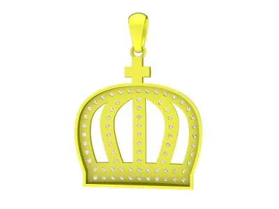 Luxury Crown Pave Pendant 3D Model 4271 3D print model