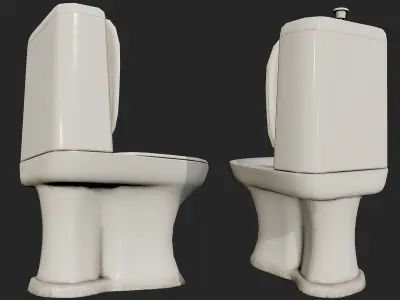 Dirty Toilet PBR Low-poly 3D model