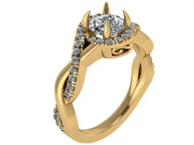 Decorative Diamond Ring 1706  3D print model 3D print model