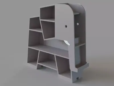 Elephant Grey Bookcase 3D model