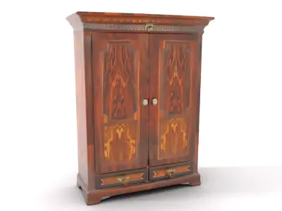 Vintage Wooden Cabinet model pack Low-poly 3D model