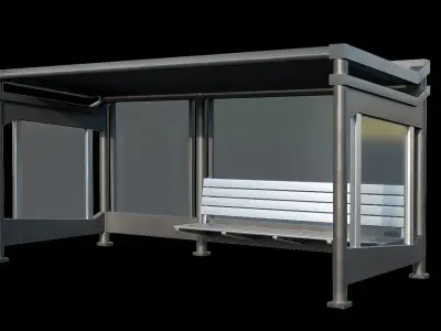 Game Ready Bus Stop 9 Low-poly 3D model