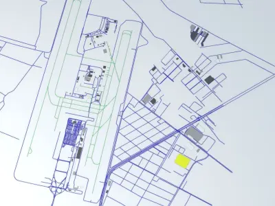 Santiago SCL Airport Roads Buildings 3D model