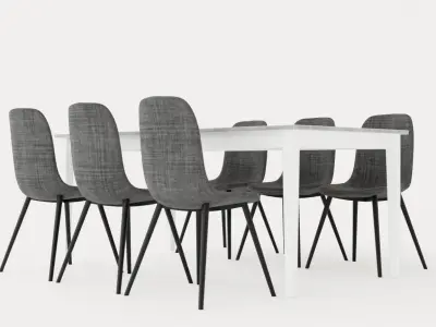 Romeo Food Group 180 Cm With 6 Nibe Chair Low-poly 3D model