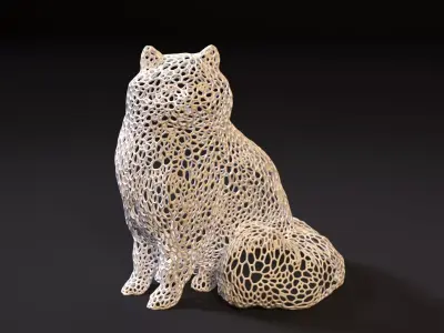 Fluffy cat 3D print model