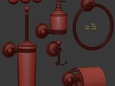 Hermitage Bathroom Accessories by Boheme 3D model