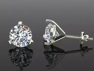 Women Diamond Earrings 3D print model 79
