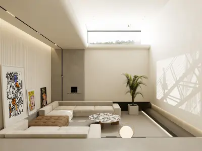 Modern Luxury Villa 3D Model and CAD Drawings Bundle Content 3D model